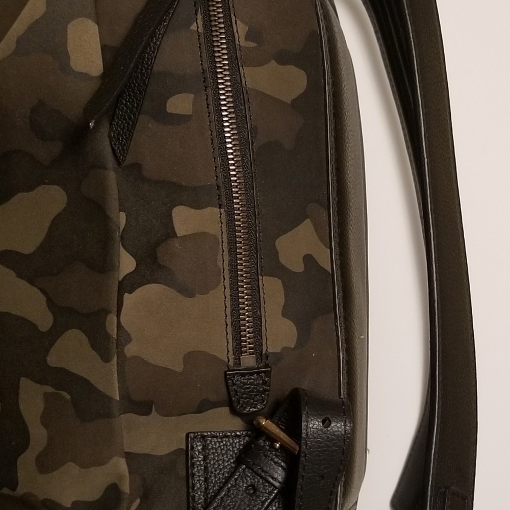 Burberry London Camouflage Brown and Green Suede Leather Backpack - Picture 4 of 10